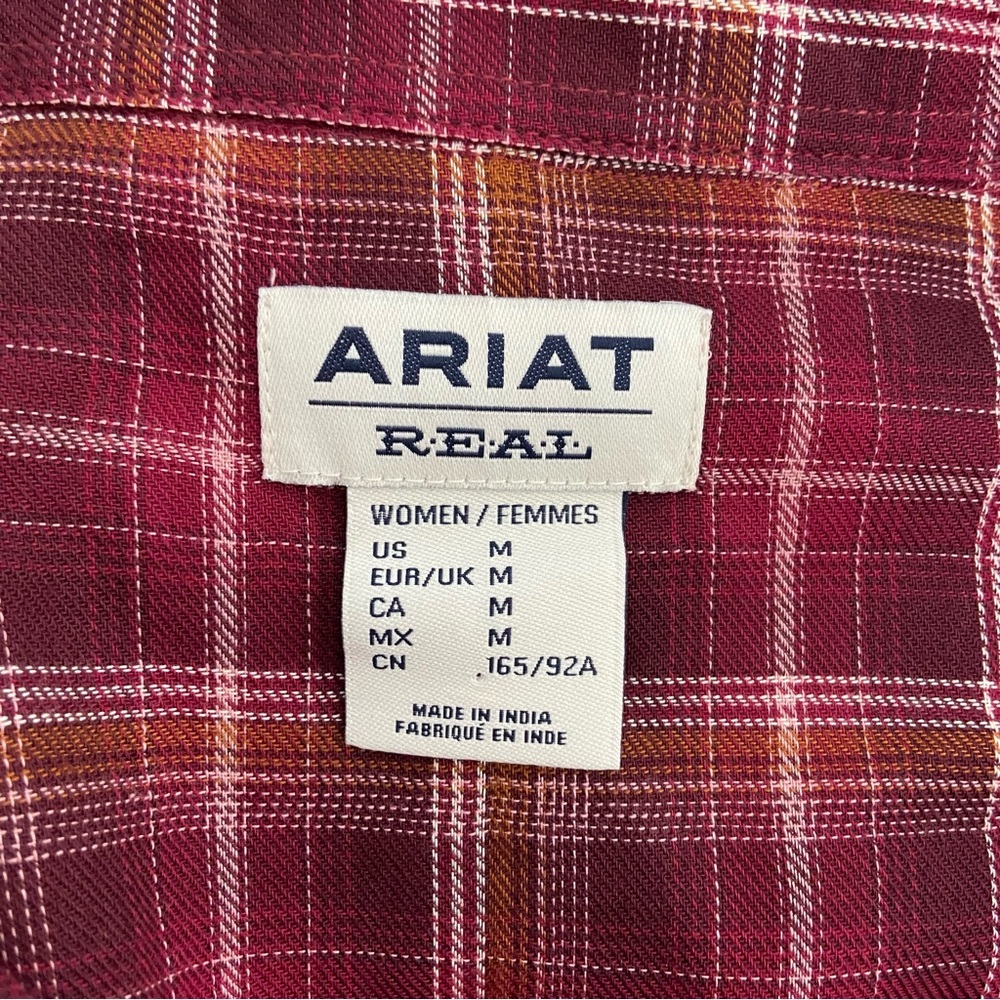 Ariat Real Shirt Plaid LS Snap Top NWT - Picture 7 of 9